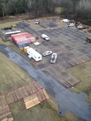 aerial photo of a marshelling yard